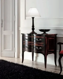 Casa Padrino Luxus Barock Kommode Antik Schwarz / Silber - Handgefertigte Massivholz Kommode mit 2 Schubladen - Barockstil Schlafzimmer Möbel - Barock Möbel - Luxus Qualität - Made in Italy