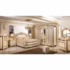 Casa Padrino Luxus Barock Kommode Weiß / Beige / Schwarz / Gold H. 124 cm - Barock Möbel