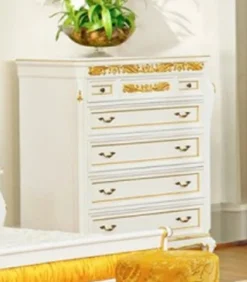 Casa Padrino Luxus Barock Kommode Weiß / Gold - Prunkvolle Barockstil Schlafzimmer Kommode - Luxus Schlafzimmer Möbel im Barockstil - Barock Schlafzimmer Möbel