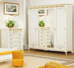 Casa Padrino Luxus Barock Kommode Weiß / Gold - Prunkvolle Barockstil Schlafzimmer Kommode - Luxus Schlafzimmer Möbel im Barockstil - Barock Schlafzimmer Möbel