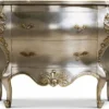 Casa Padrino Luxus Barock Kommode Silber / Gold 127,5 cm - Made in Italy