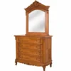 Casa Padrino Luxus Barock Kommode mit Spiegel Braun - Barockstil Schlafzimmer Möbel