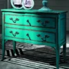 Casa Padrino Luxus Barock Kommode Antik Grün / Silber - Handgefertigte Massivholz Kommode mit 2 Schubladen - Barockstil Schlafzimmer Möbel - Barock Möbel - Luxus Qualität - Made in Italy