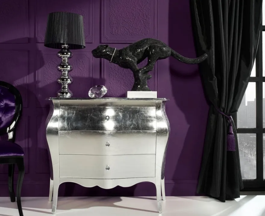 Casa Padrino Luxus Barock Kommode Silber - Handgefertigte Massivholz Kommode mit 3 Schubladen - Luxus Möbel im Barockstil - Barock Möbel - Barock Einrichtung - Edel & Prunkvoll
