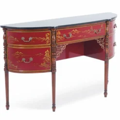 Casa Padrino Luxus Barock Kommode mit Marmorplatte Rot / Braun / Gold / Schwarz 145 cm