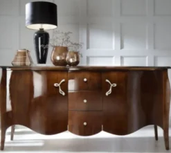 Casa Padrino Luxus Barock Kommode Braun 201 cm - Sideboard Art Deco Möbel