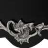 Casa Padrino Luxus Barock Kommode mit 2 Schubladen und Marmorplatte Hochglanzschwarz / Silber / Schwarz 100 x 53 x H. 85 cm - Luxus Möbel im Barockstil