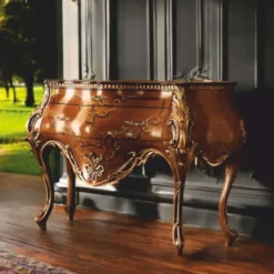 Casa Padrino Luxus Barock Kommode Braun / Gold 155 cm - Made in Italy