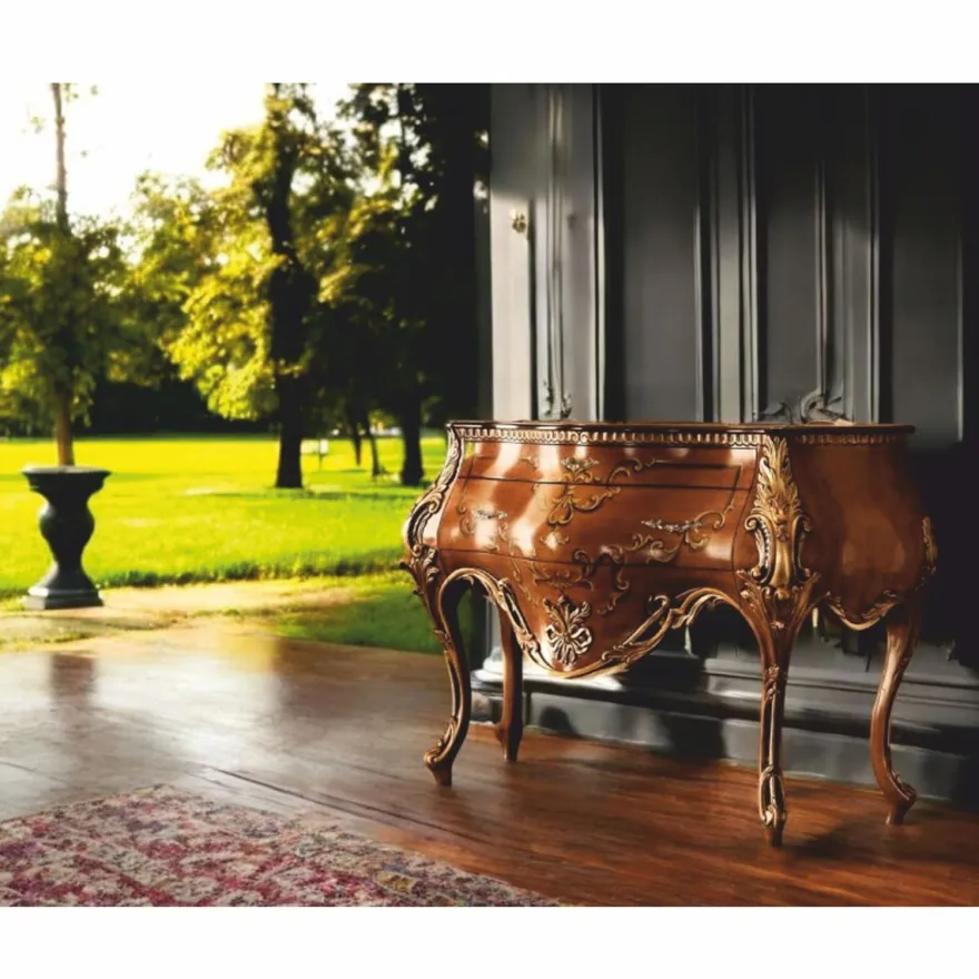 Casa Padrino Luxus Barock Kommode Braun / Gold 155 cm - Made in Italy