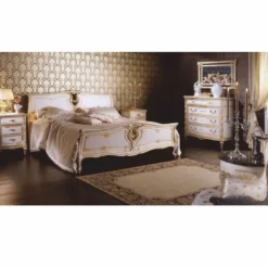 Casa Padrino Luxus Barock Kommode mit 5 Schubladen Weiß / Gold - Made in Italy