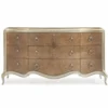 Casa Padrino Luxus Barock Kommode mit 9 Schubladen Braun / Champagner-Gold 185 cm
