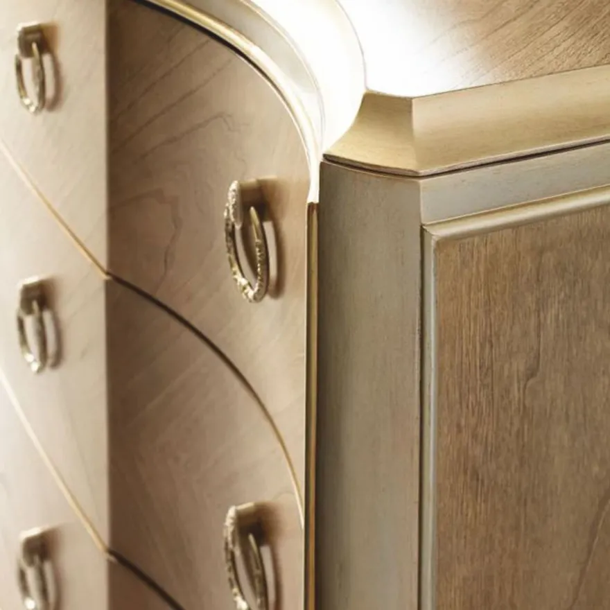 Casa Padrino Luxus Barock Kommode mit 9 Schubladen Braun / Champagner-Gold 185 cm
