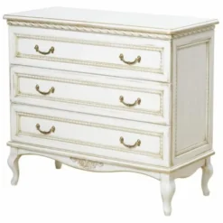 Casa Padrino Luxus Barock Kommode Weiß / Beige 100 cm - Prunkvolle Barock Möbel