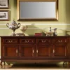 Casa Padrino Luxus Barock Kommode mit 4 Türen und 4 Schubladen 200 x 50 x H 90 cm - Sideboard Möbel Interior
