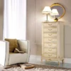 Casa Padrino Luxus Barock Kommode Creme / Gold - Handgefertigte Barockstil Massivholz Kommode mit 7 Schubladen - Handgefertigte italienische Barock Möbel - Luxus Qualität - Made in Italy