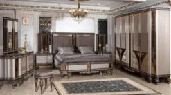 Casa Padrino Luxus Barock Kommode mit Spiegel Grau / Dunkelbraun / Gold - Barockstil Schlafzimmer Kommode mit Spiegel - Luxus Schlafzimmer Möbel im Barockstil - Barock Möbel - Edel & Prunkvoll