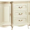 Casa Padrino Luxus Barock Kommode Creme / Gold 128,4 x 46,7 x H. 87,7 cm - Prunkvolle Kommode mit 2 Türen und 3 Schubladen - Luxus Qualität