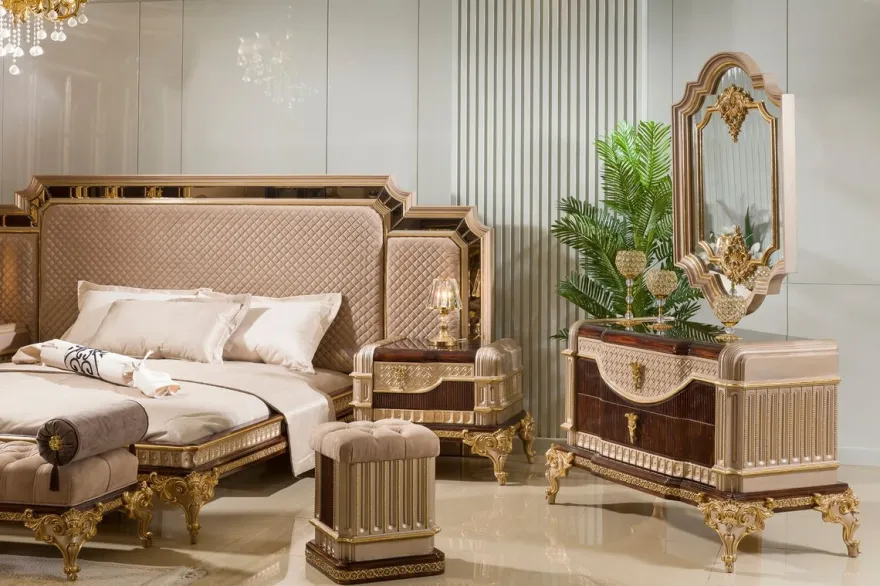 Casa Padrino Luxus Barock Kommode mit Spiegel Dunkelbraun / Grau / Gold - Barock Möbel