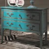 Casa Padrino Luxus Barock Kommode Antik Hellblau / Silber - Handgefertigte Massivholz Kommode mit 2 Schubladen - Barockstil Schlafzimmer Möbel - Barock Möbel - Luxus Qualität - Made in Italy