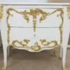 Casa Padrino Luxus Barock Kommode Weiß / Gold - Handgefertigte Massivholz Kommode mit 2 Schubladen - Luxus Möbel im Barockstil - Barock Möbel - Luxus Qualität - Made in Italy
