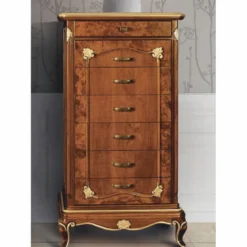 Casa Padrino Luxus Barock Kommode mit 7 Schubladen Braun / Gold H. 135 cm - Made in Italy