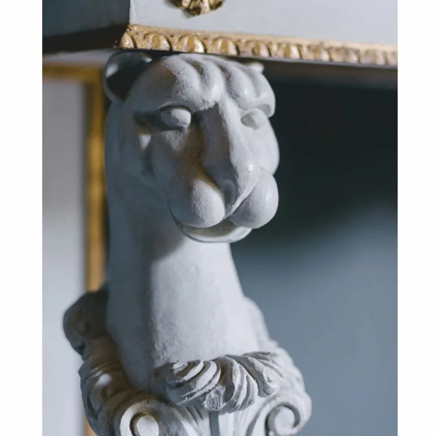 Casa Padrino Luxus Barock Konsole Grau / Gold 144 cm - Barock Möbel - Made in Italy