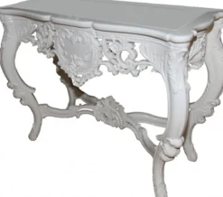 Casa Padrino Luxus Barock Konsolentisch in Weiss, Massivholz, Breite 110 cm, Tiefe 45 cm, Höhe 86 cm