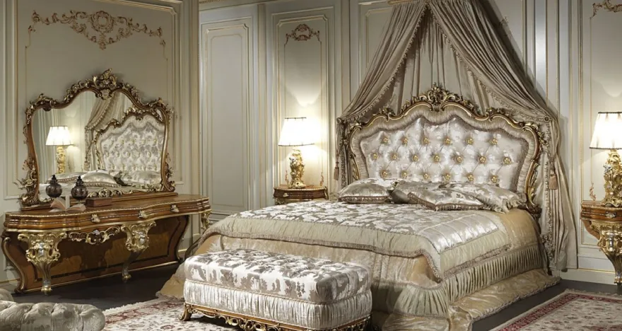 Casa Padrino Luxus Barock Konsole mit Spiegel Braun / Gold / Silber - Prunkvoller handgefertigter Schminktisch mit Wandspiegel - Hotel Möbel - Schloss Möbel - Luxus Qualität - Made in Italy