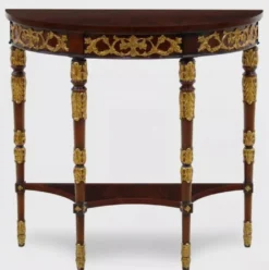 Casa Padrino Luxus Barock Konsole Dunkelbraun / Gold 90 x 35 x H. 86 cm - Handgefertigter Massivholz Konsolentisch - Luxus Wohnzimmer Möbel im Barockstil - Barock Möbel - Barock Einrichtung