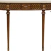 Casa Padrino Luxus Barock Konsole Braun / Gold / Cremefarben - Handgefertigter Massivholz Konsolentisch mit edlen Verzierungen und Marmorplatte - Barock Möbel