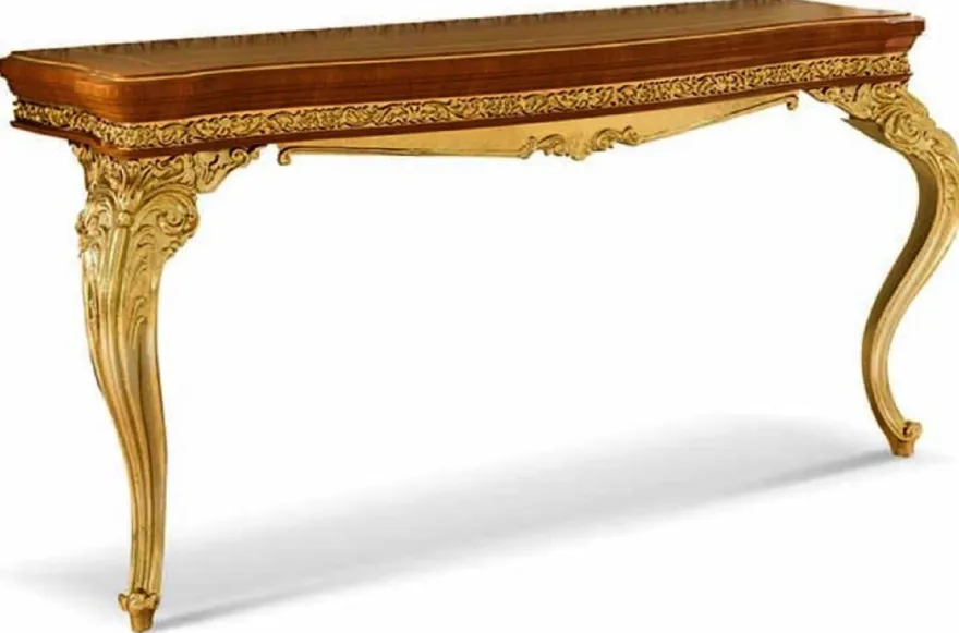 Casa Padrino Luxus Barock Konsole Braun / Gold 174 cm - Made in Italy