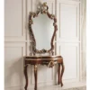 Casa Padrino Luxus Barock Konsole mit Wandspiegel Dunkelbraun / Gold - Made in Italy