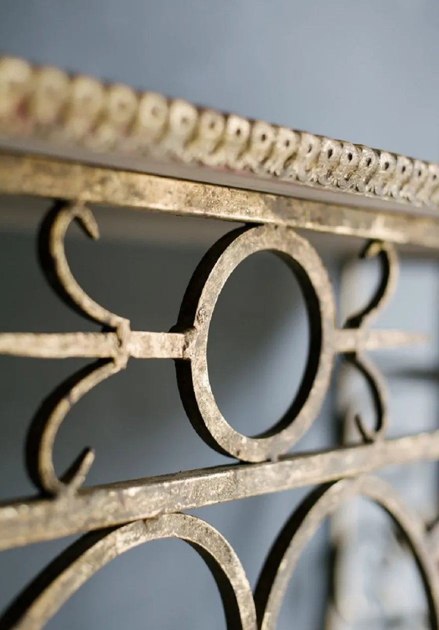 Casa Padrino Luxus Barock Konsole Weiß / Antik Gold 172 x 51 x H. 95 cm - Barockmöbel