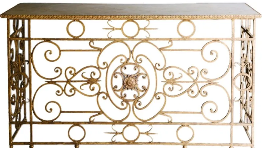 Casa Padrino Luxus Barock Konsole Weiß / Antik Gold 172 x 51 x H. 95 cm - Barockmöbel