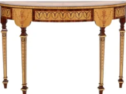 Casa Padrino Luxus Barock Konsole Naturfarben / Braun 120 cm - Handgefertigter Massivholz Konsolentisch mit Schublade - Luxus Wohnzimmer Möbel im Barockstil - Barock Möbel - Barock Einrichtung