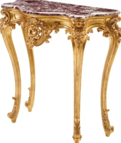 Casa Padrino Luxus Barock Konsole mit Marmorplatte Gold / Rot 93 x H. 88 cm - Barock Möbel - Made in Italy