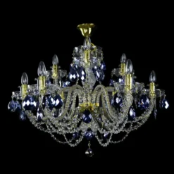 Casa Padrino Luxus Barock Kristall Kronleuchter Gold Ø 80 x H. 60 cm - Prunkvolle Messing Kronleuchter mit böhmischem Kristallglas - Barock Möbel - Edel & Prunkvoll