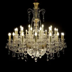 Casa Padrino Luxus Barock Kristall Kronleuchter Gold Ø 140 x H. 120 cm - Prunkvolle Messing Kronleuchter mit böhmischem Kristallglas - Barock Möbel - Edel & Prunkvoll