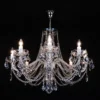 Casa Padrino Luxus Barock Kristall Kronleuchter Silber Ø 82 x H. 56 cm - Prunkvolle Messing Kronleuchter mit böhmischem Kristallglas - Barock Möbel - Edel & Prunkvoll