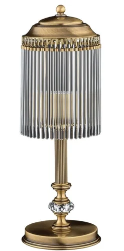Casa Padrino Luxus Barock Kristall Tischleuchte Messing mit Patina H. 47 cm