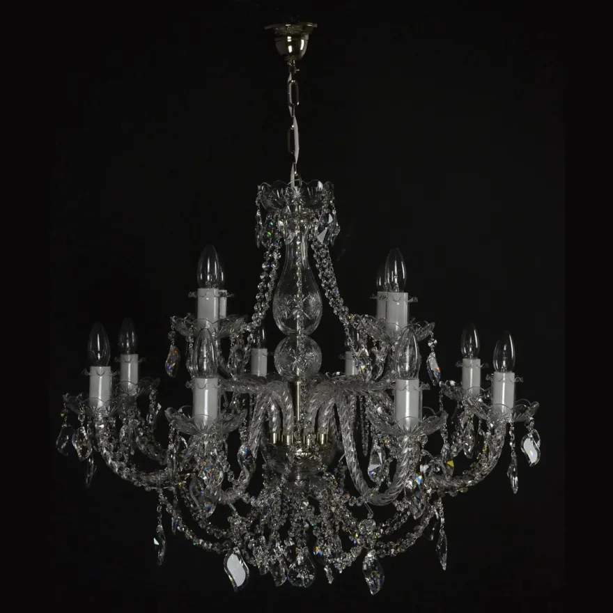 Casa Padrino Luxus Barock Kristall Kronleuchter Gold Ø 78 x H. 60 cm - Prunkvolle Messing Kronleuchter mit böhmischem Kristallglas - Barock Möbel - Edel & Prunkvoll