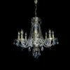Casa Padrino Luxus Barock Kristall Kronleuchter Gold Ø 55 x H. 57 cm - Prunkvolle Messing Kronleuchter mit böhmischem Kristallglas - Barock Möbel - Edel & Prunkvoll