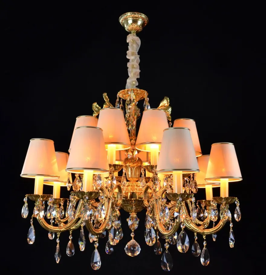 Casa Padrino Luxus Barock Kristall Kronleuchter Gold Ø 78 x H. 65 cm - Prunkvolle Messing Kronleuchter mit böhmischem Kristallglas - Barock Möbel - Edel & Prunkvoll