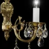Casa Padrino Luxus Barock Kristall Wandleuchte Bronze H. 37 cm - Prunkvolle Wandlampe mit Böhmischem Kristallglas - Edel & Prunkvoll