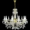 Casa Padrino Luxus Barock Kristall Kronleuchter Gold Ø 66 x H. 75 cm - Prunkvolle Messing Kronleuchter mit böhmischem Kristallglas - Barock Möbel - Edel & Prunkvoll
