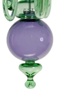 Casa Padrino Luxus Barock Kristallglas Kronleuchter Grün / Lila Ø 75 x H. 85 cm - Made in Italy