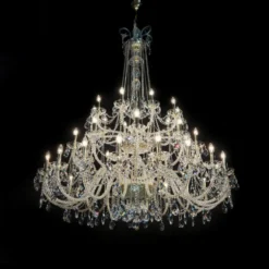 Casa Padrino Luxus Barock Kristall Kronleuchter Gold Ø 160 x H. 200 cm - Prunkvolle Messing Kronleuchter mit böhmischem Kristallglas - Barock Möbel - Edel & Prunkvoll