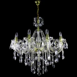 Casa Padrino Luxus Barock Kristall Kronleuchter Gold Ø 81 x H. 83 cm - Prunkvolle Messing Kronleuchter mit böhmischem Kristallglas - Barock Möbel - Edel & Prunkvoll