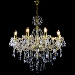 Casa Padrino Luxus Barock Kristall Kronleuchter Gold Ø 81 x H. 83 cm - Prunkvolle Messing Kronleuchter mit böhmischem Kristallglas - Barock Möbel - Edel & Prunkvoll