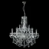 Casa Padrino Luxus Barock Kristall Kronleuchter Silber Ø 74 x H. 65 cm - Prunkvolle Messing Kronleuchter mit böhmischem Kristallglas - Barock Möbel - Edel & Prunkvoll